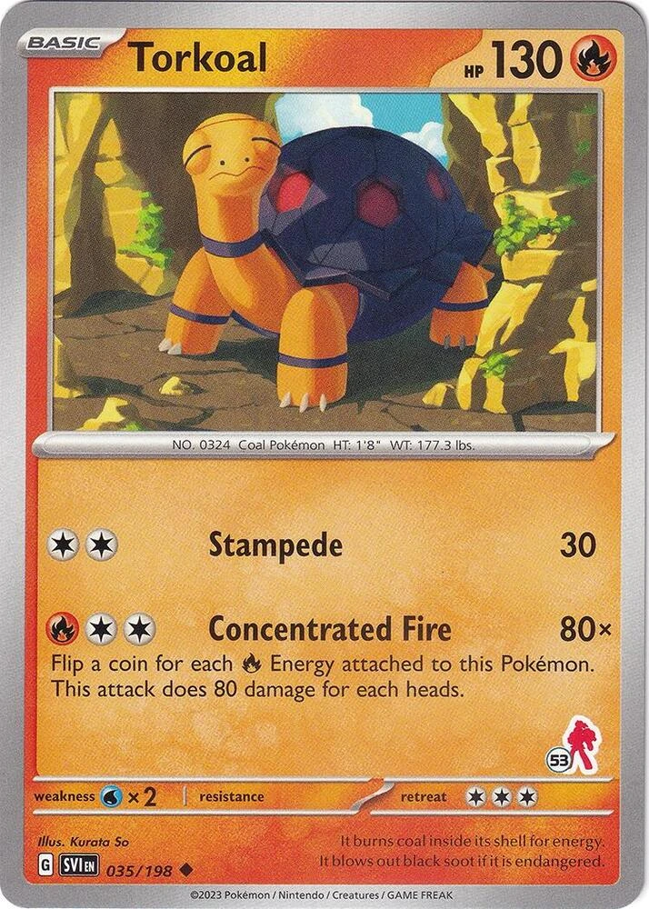 Torkoal 035/198 Scarlet & Violet (Battle Academy 2024: Armarouge Deck Stamp 53)