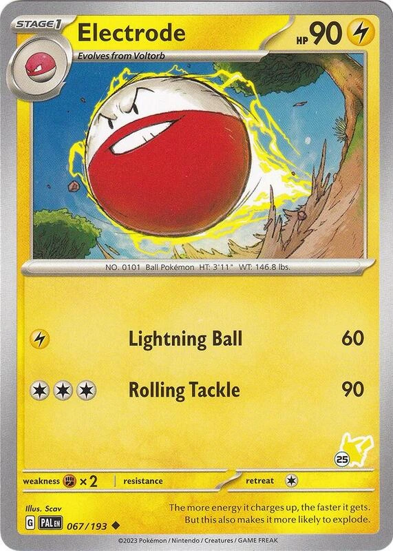 Electrode 067/193 Paldea Evolved (Battle Academy 2024: Pikachu Deck Stamp 25)