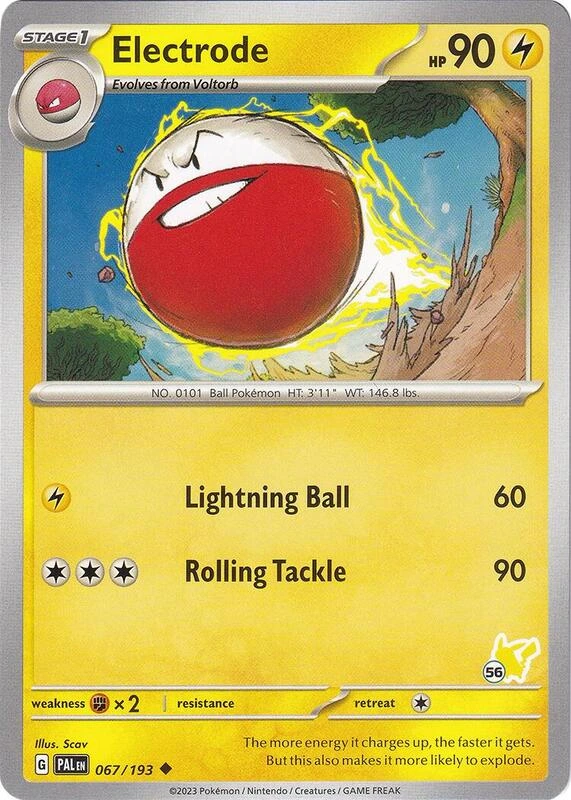 Electrode 067/193 Paldea Evolved (Battle Academy 2024: Pikachu Deck Stamp 56)
