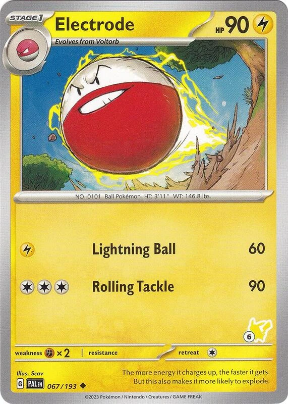 Electrode 067/193 Paldea Evolved (Battle Academy 2024: Pikachu Deck Stamp 6)