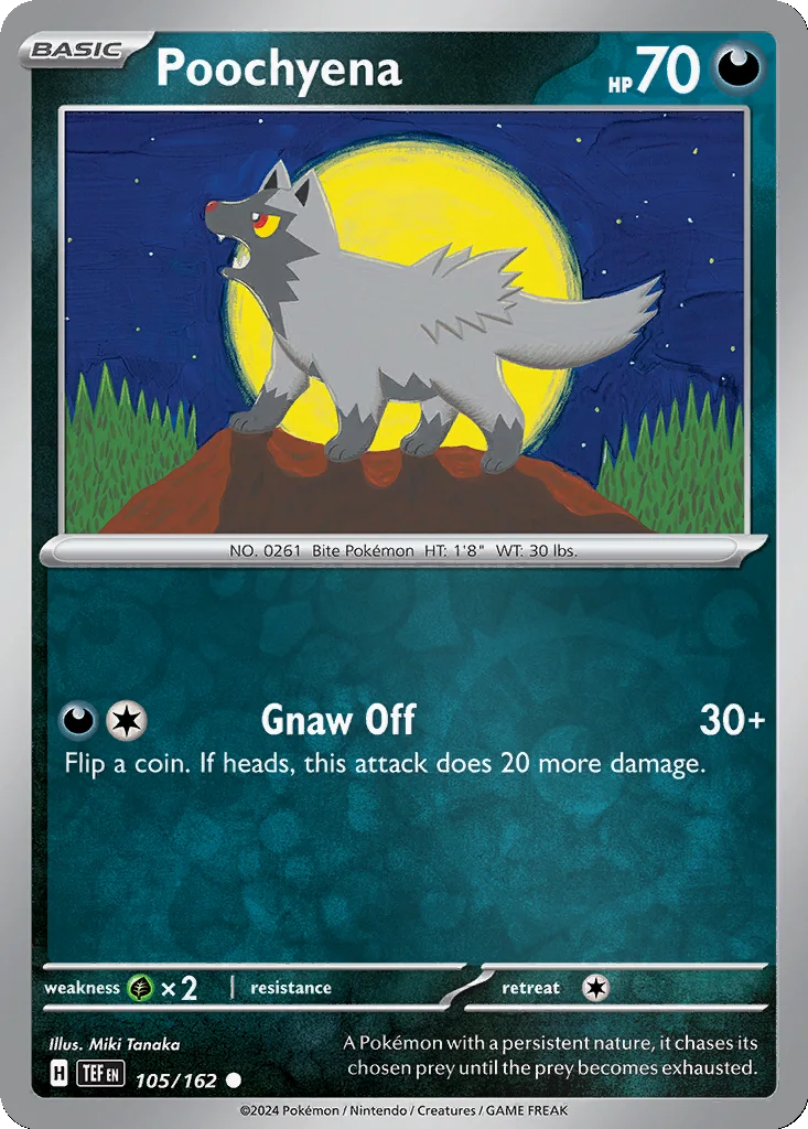 Poochyena 105/162 Temporal Forces (Reverse holo)