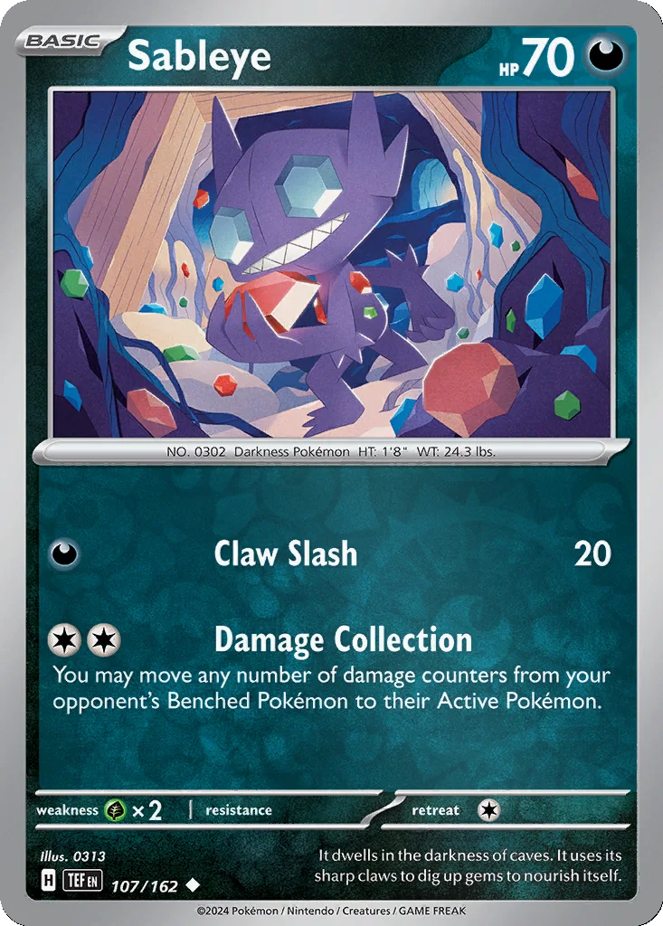 Sableye 107/162 Temporal Forces (Reverse holo)