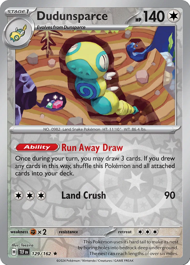 Dudunsparce 129/162 Temporal Forces (Reverse holo)