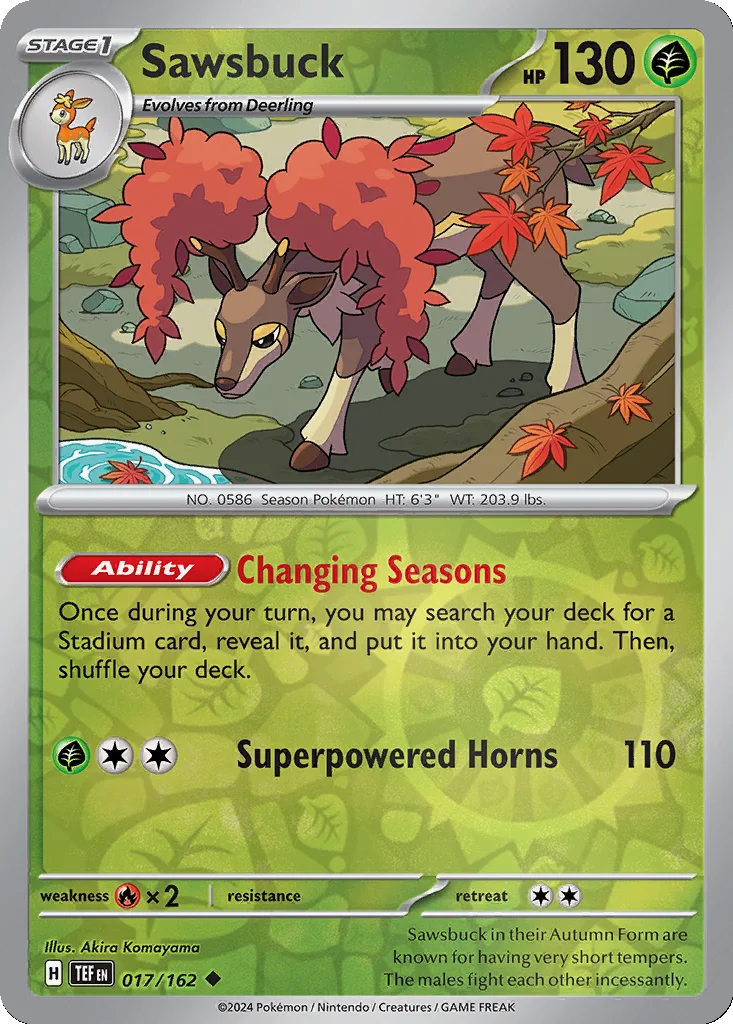 Sawsbuck 017/162 Temporal Forces (Reverse holo)