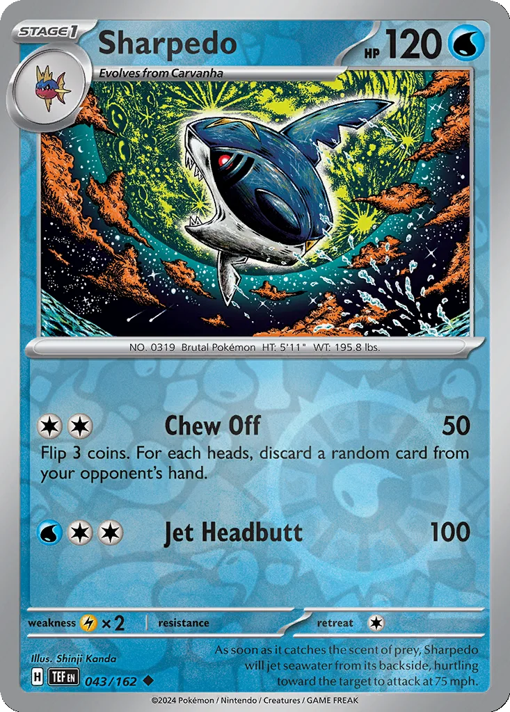 Sharpedo 043/162 Temporal Forces (Reverse holo)