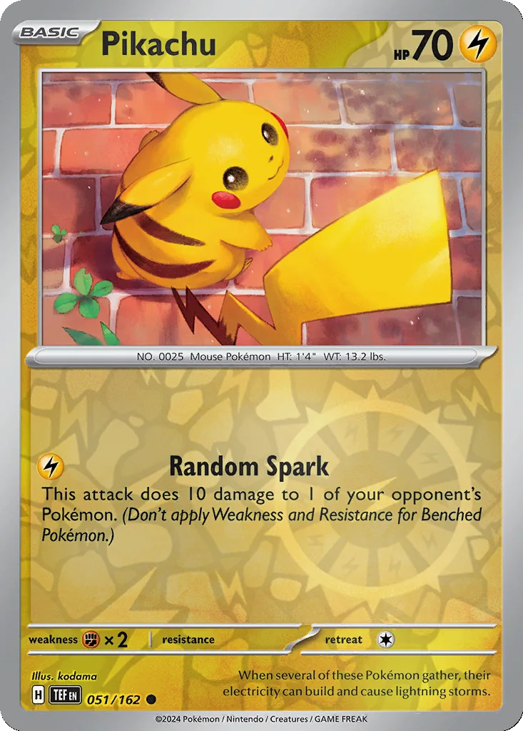 Pikachu 051/162 Temporal Forces (Reverse holo)
