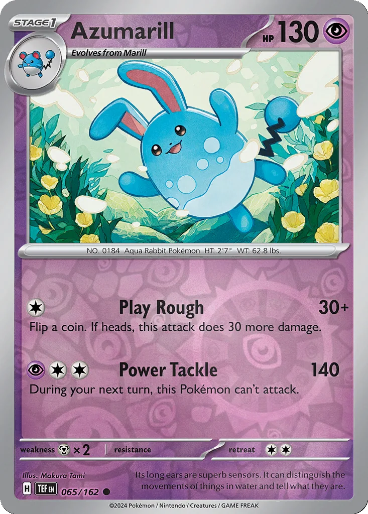 Azumarill 065/162 Temporal Forces (Reverse holo)