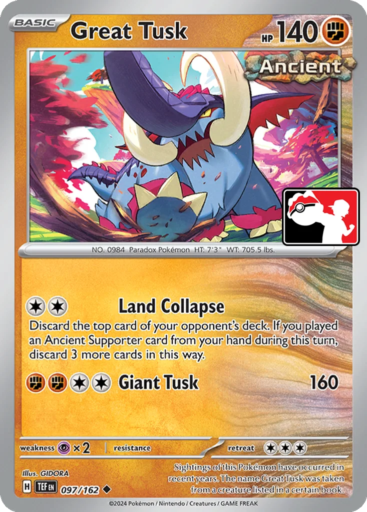 Great Tusk 097/162 Temporal Forces (Play! Pokémon)