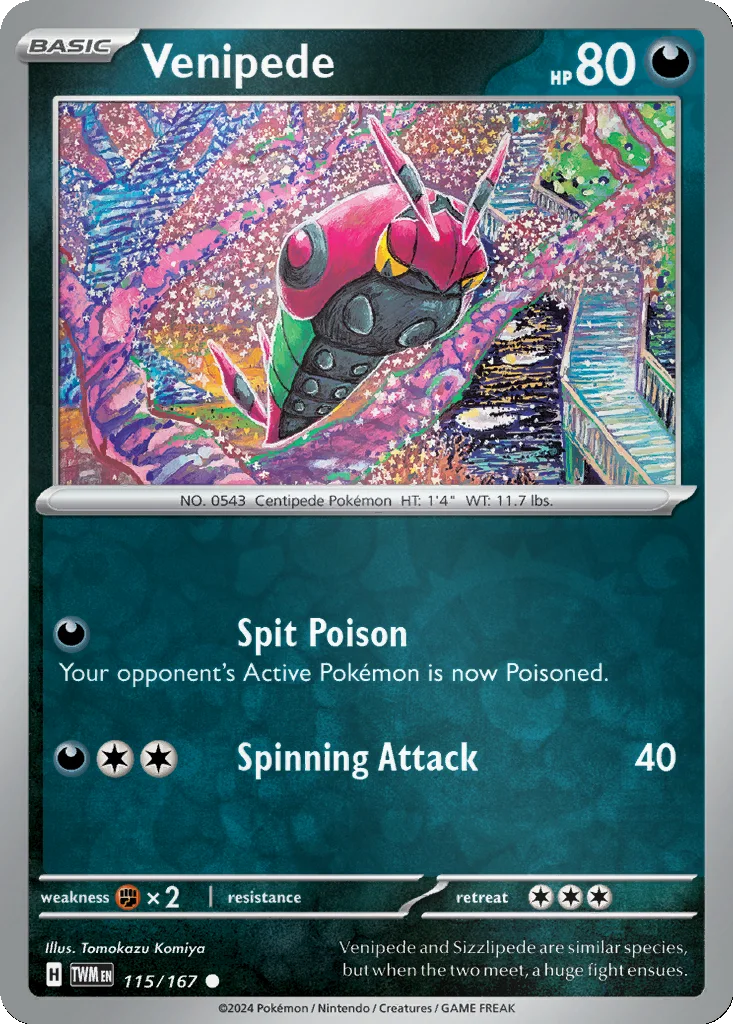 Venipede 115/167 Twilight Masquerade (Reverse holo)