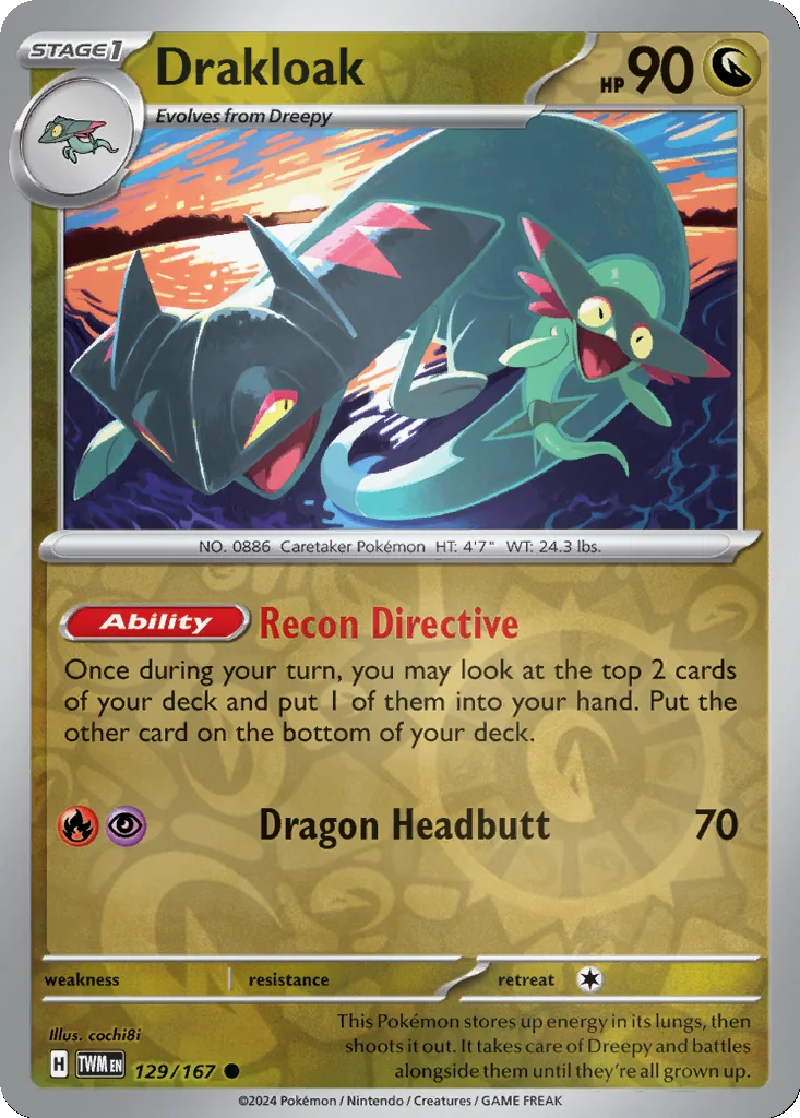 Drakloak 129/167 Twilight Masquerade (Reverse holo)