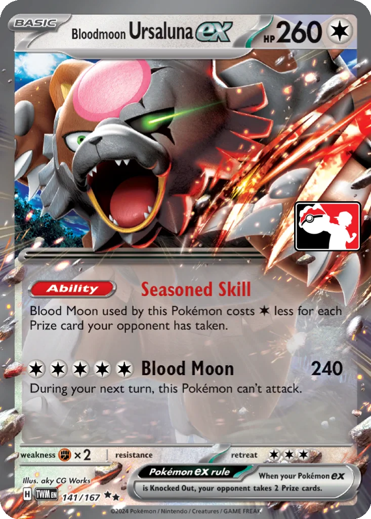 Bloodmoon Ursaluna ex 141/167 Twilight Masquerade (Play! Pokémon)