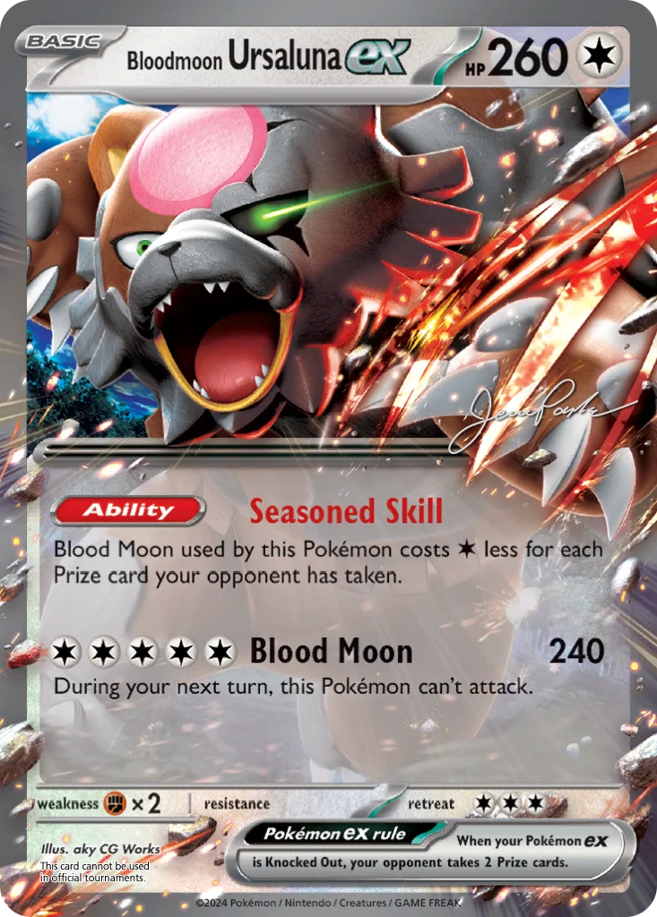 Bloodmoon Ursaluna ex 141/167 Twilight Masquerade (World Championships Deck 2024: The 'Don by Jesse Parker)