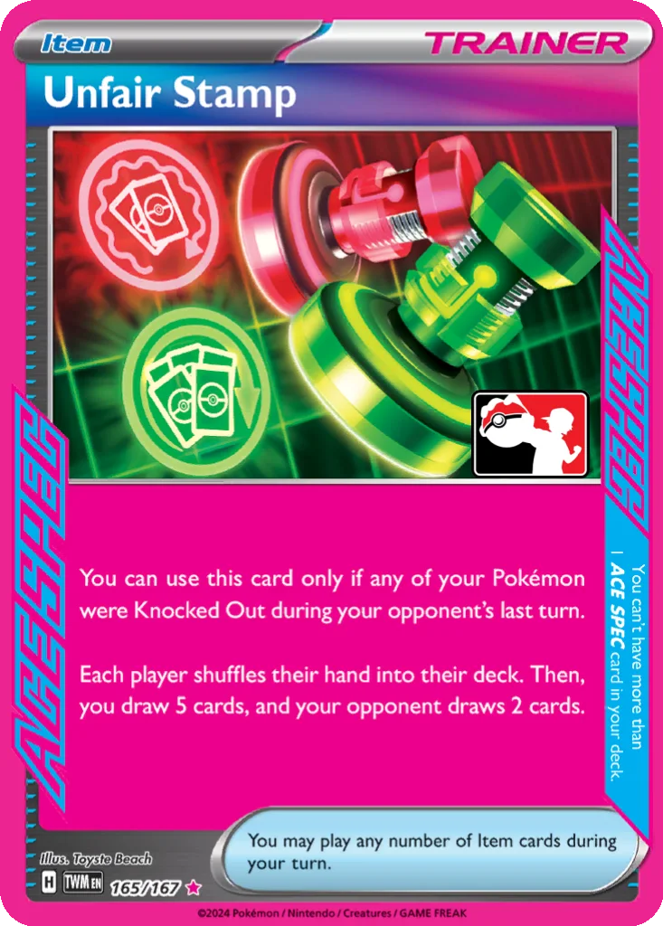 Unfair Stamp 165/167 Twilight Masquerade (Play! Pokémon)