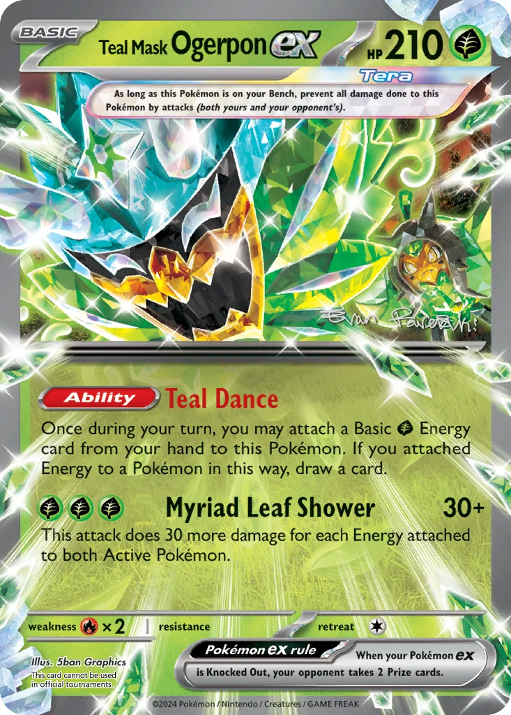 Teal Mask Ogerpon ex 025/167 Twilight Masquerade (World Championships Deck 2024: Regidrago VSTAR by Evan Pavelski)