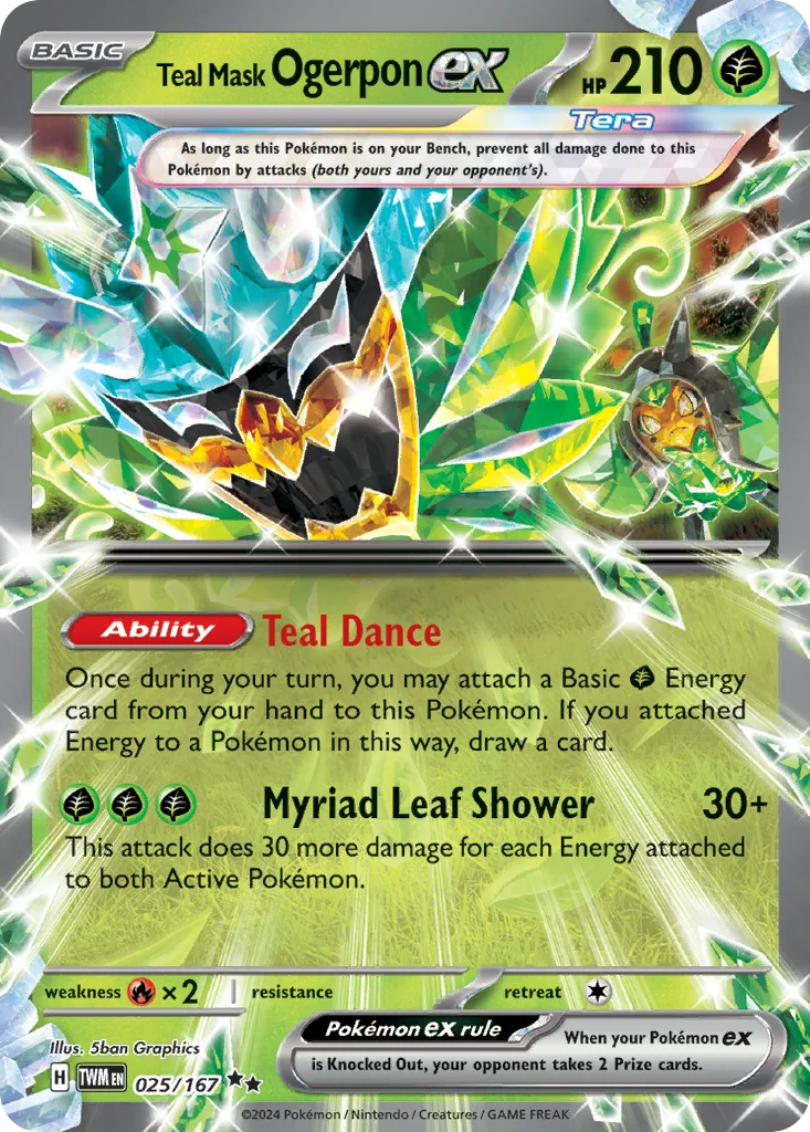 Teal Mask Ogerpon ex 025/167 Twilight Masquerade (World Championships Deck 2025: JP Raging Bolt by Yuya Okita)