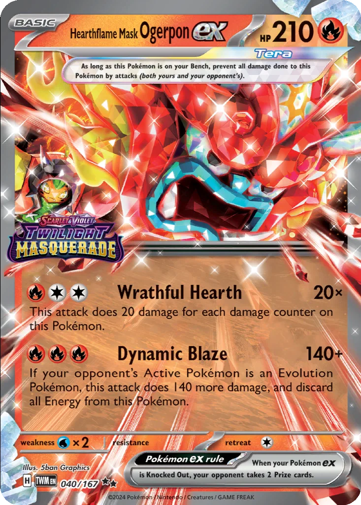 Hearthflame Mask Ogerpon ex 040/167 Twilight Masquerade (Expansion Stamp)