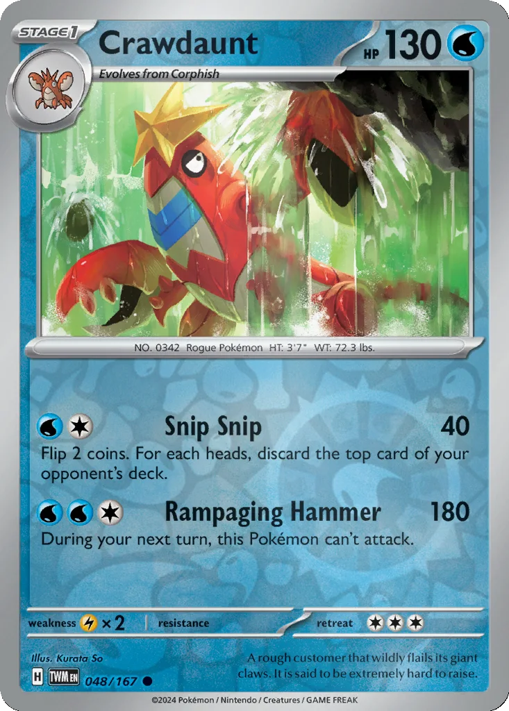 Crawdaunt 048/167 Twilight Masquerade (Reverse holo)