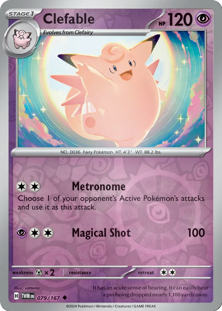 Clefable 079/167 Twilight Masquerade (Reverse holo)