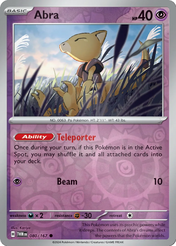 Abra 080/167 Twilight Masquerade (Reverse holo)