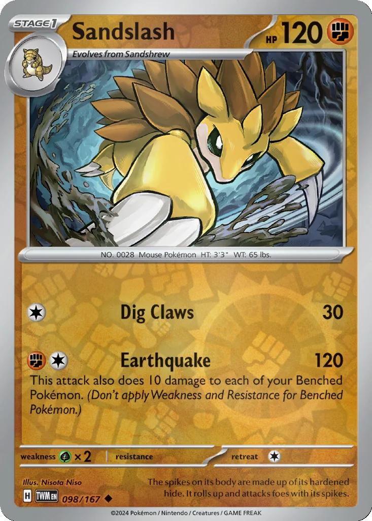 Sandslash 098/167 Twilight Masquerade (Reverse holo)