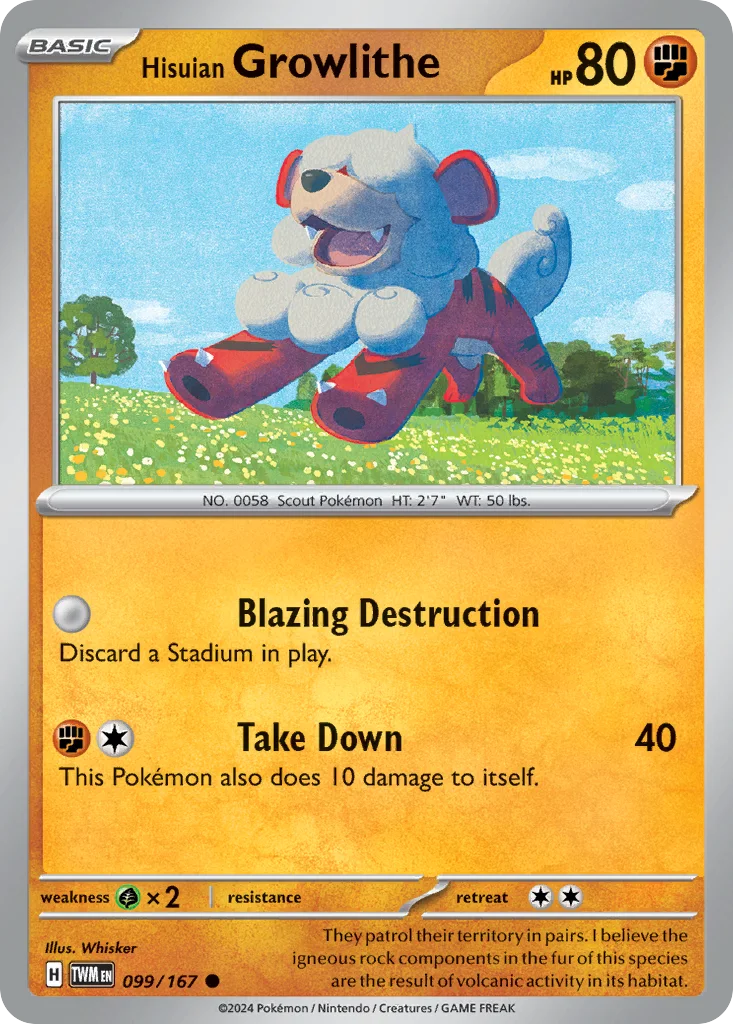 Hisuian Growlithe 099/167 Twilight Masquerade (Normal)