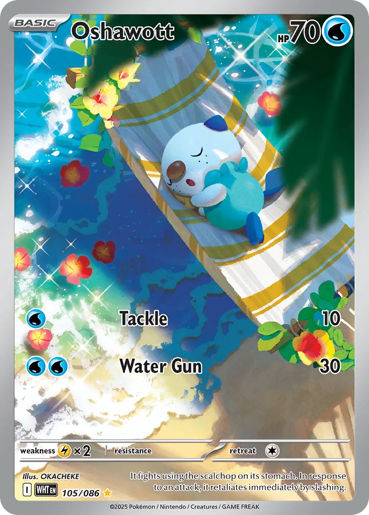 Oshawott 105/086 White Flare (Holo)