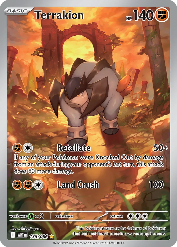 Terrakion 135/086 White Flare (Holo)
