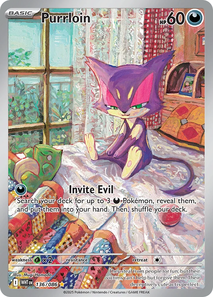 Purrloin 136/086 White Flare (Holo)