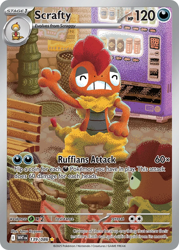 Scrafty 139/086 White Flare (Holo)