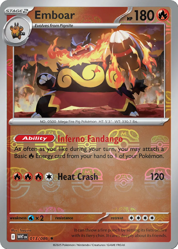 Emboar 013/086 White Flare (Master Ball holo)