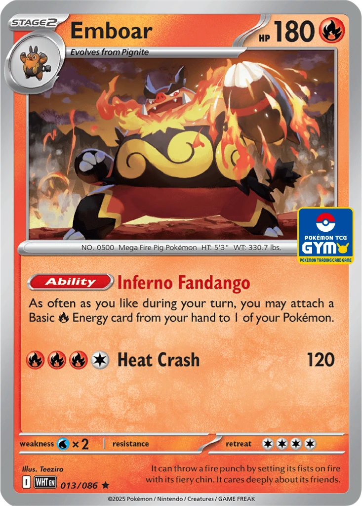 Emboar 013/086 White Flare (Pokémon TCG Gym)