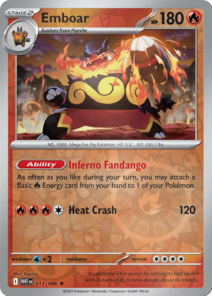 Emboar 013/086 White Flare (Reverse holo)