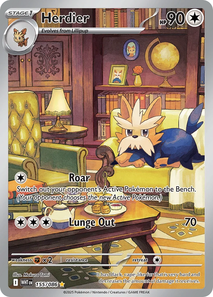Herdier 155/086 White Flare (Holo)