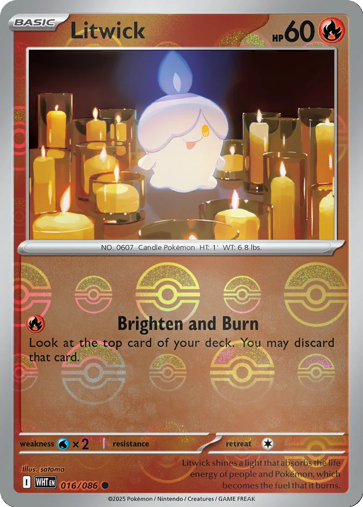 Litwick 016/086 White Flare (Poké Ball holo)