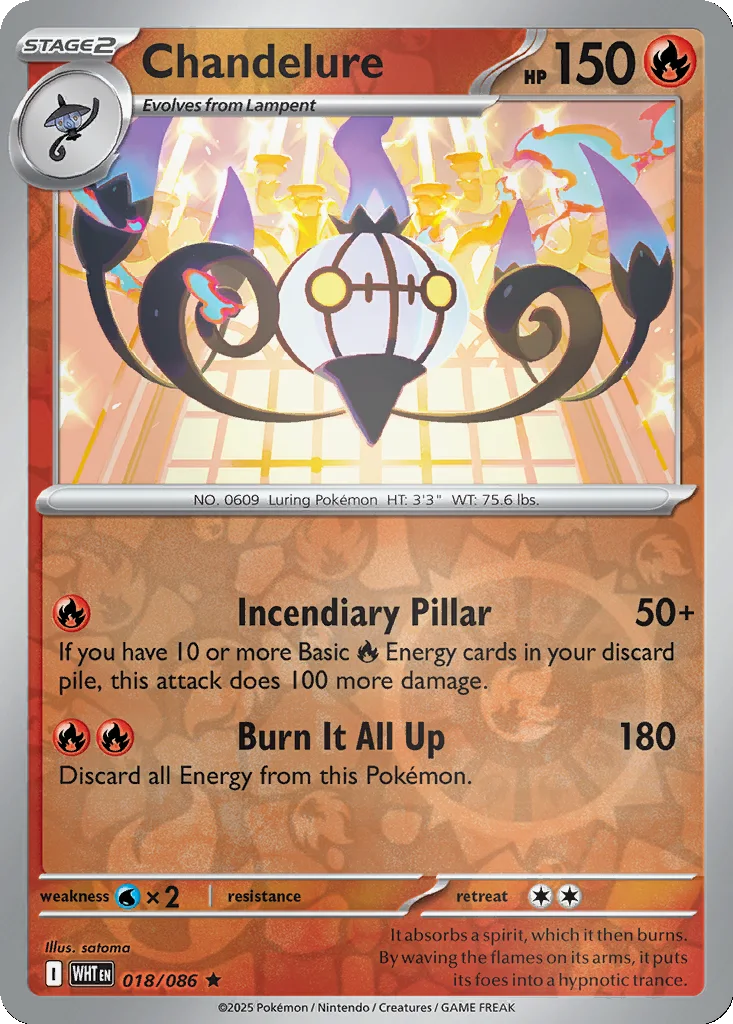 Chandelure 018/086 White Flare (Reverse holo)