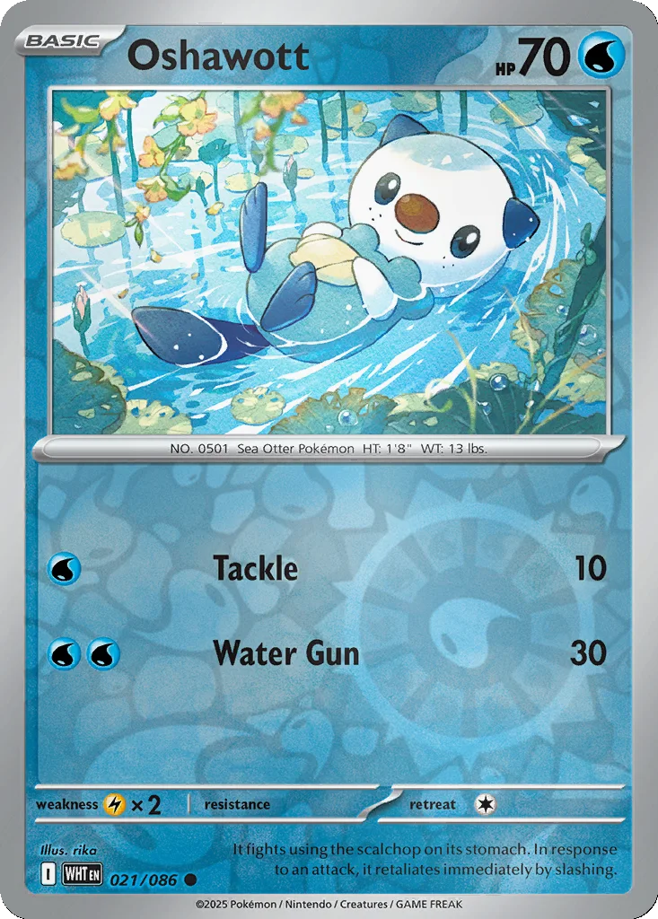 Oshawott 021/086 White Flare (Reverse holo)