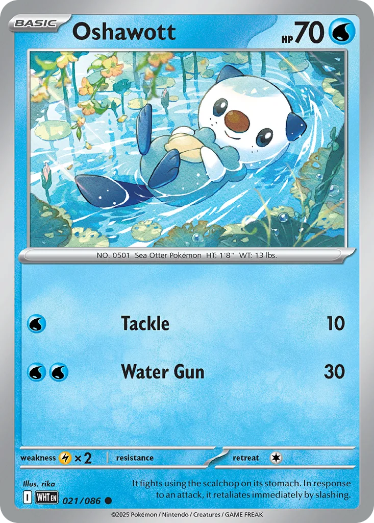 Oshawott 021/086 White Flare (Tinsel Holo)