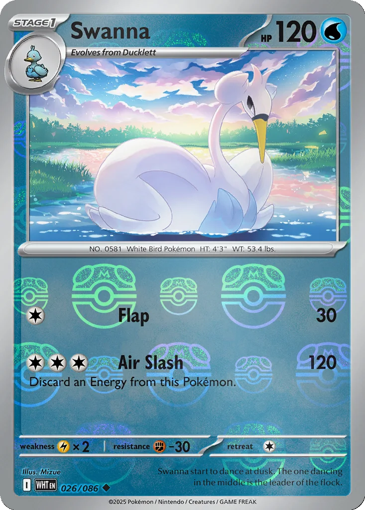 Swanna 026/086 White Flare (Master Ball holo)