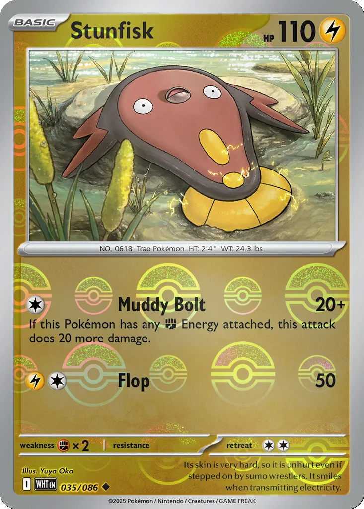 Stunfisk 035/086 White Flare (Poké Ball holo)