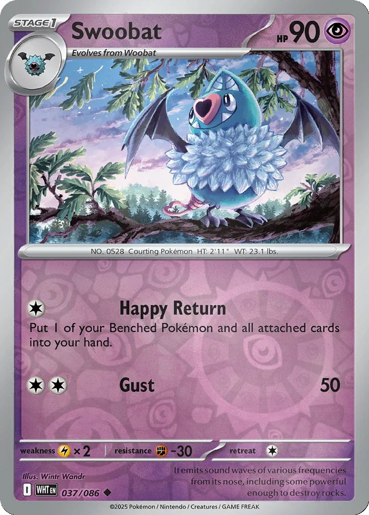 Swoobat 037/086 White Flare (Reverse holo)