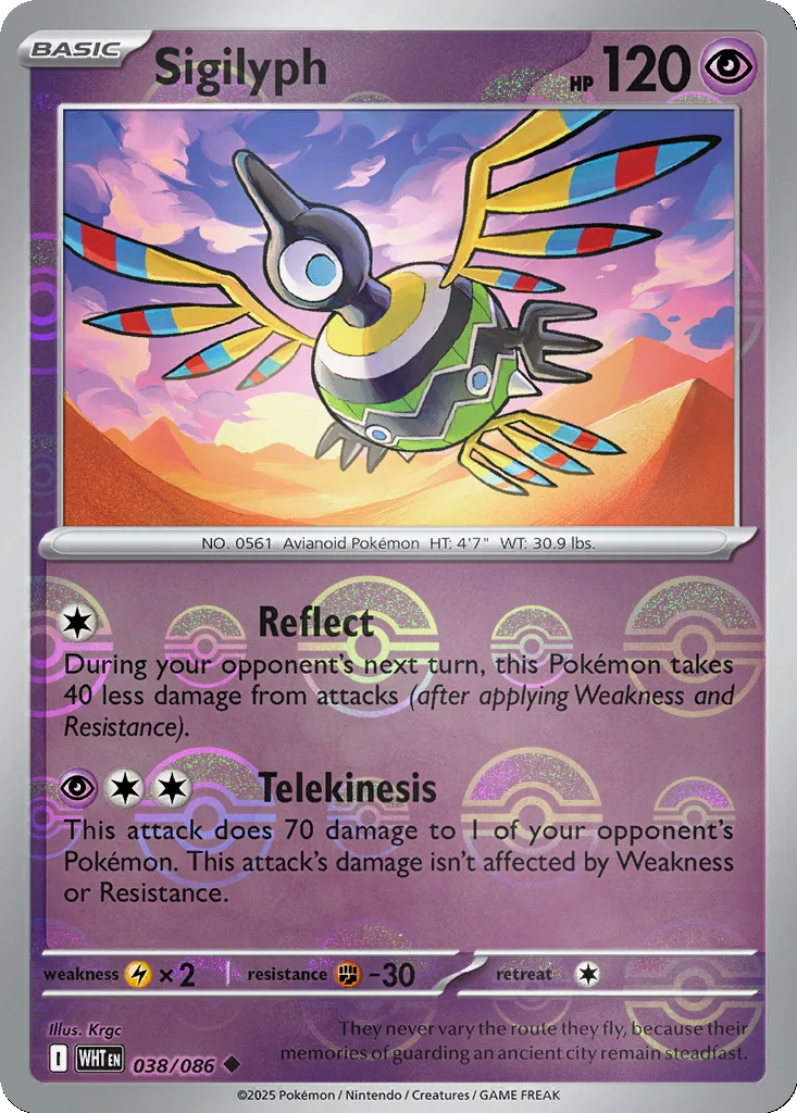 Sigilyph 038/086 White Flare (Poké Ball holo)