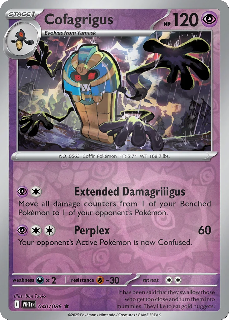 Cofagrigus 040/086 White Flare (Reverse holo)