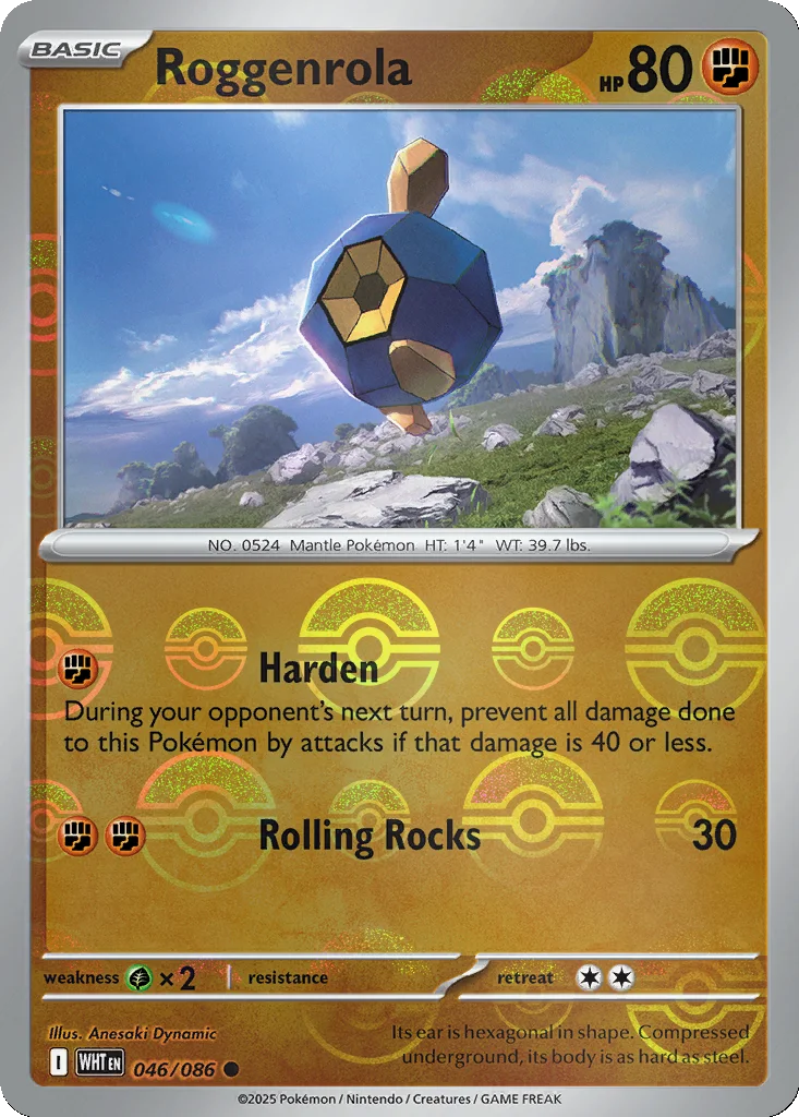 Roggenrola 046/086 White Flare (Poké Ball holo)