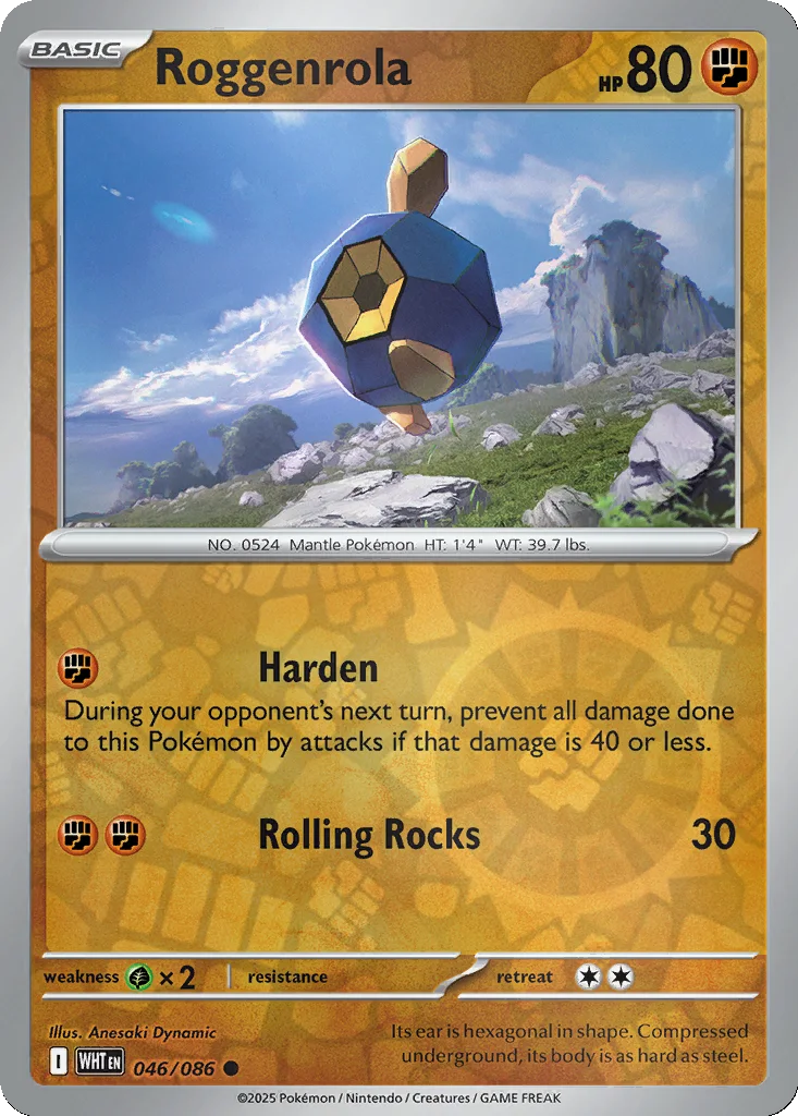 Roggenrola 046/086 White Flare (Reverse holo)