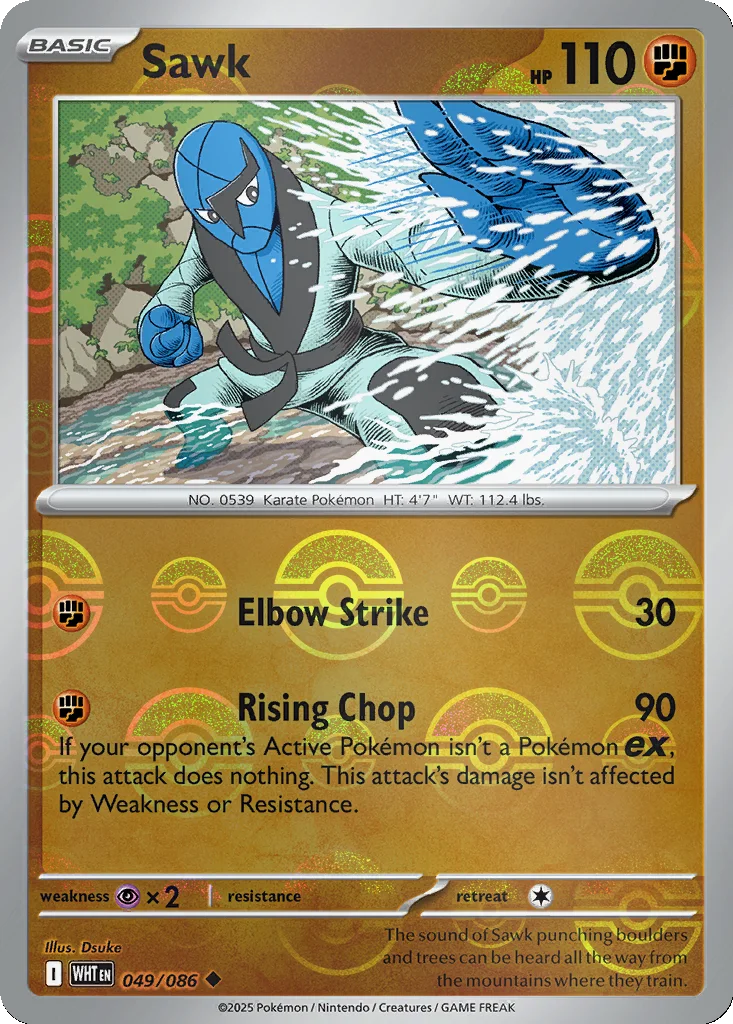 Sawk 049/086 White Flare (Poké Ball holo)