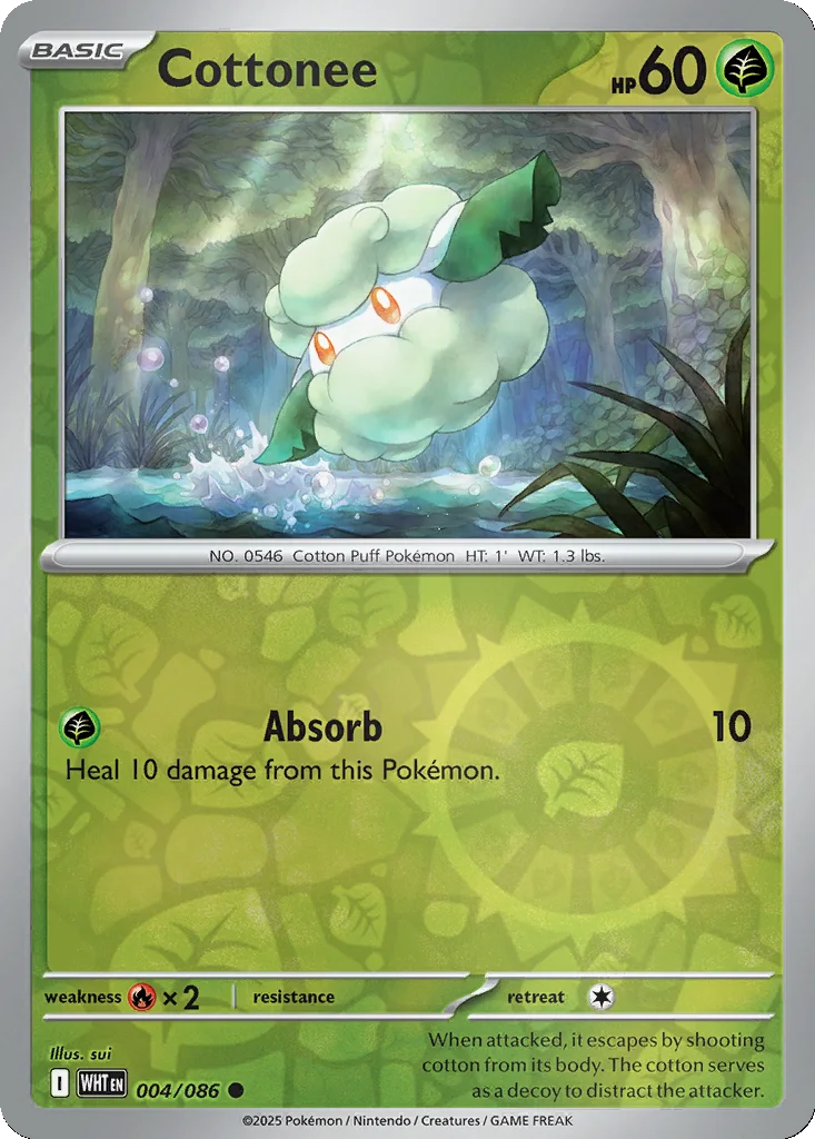 Cottonee 004/086 White Flare (Reverse holo)