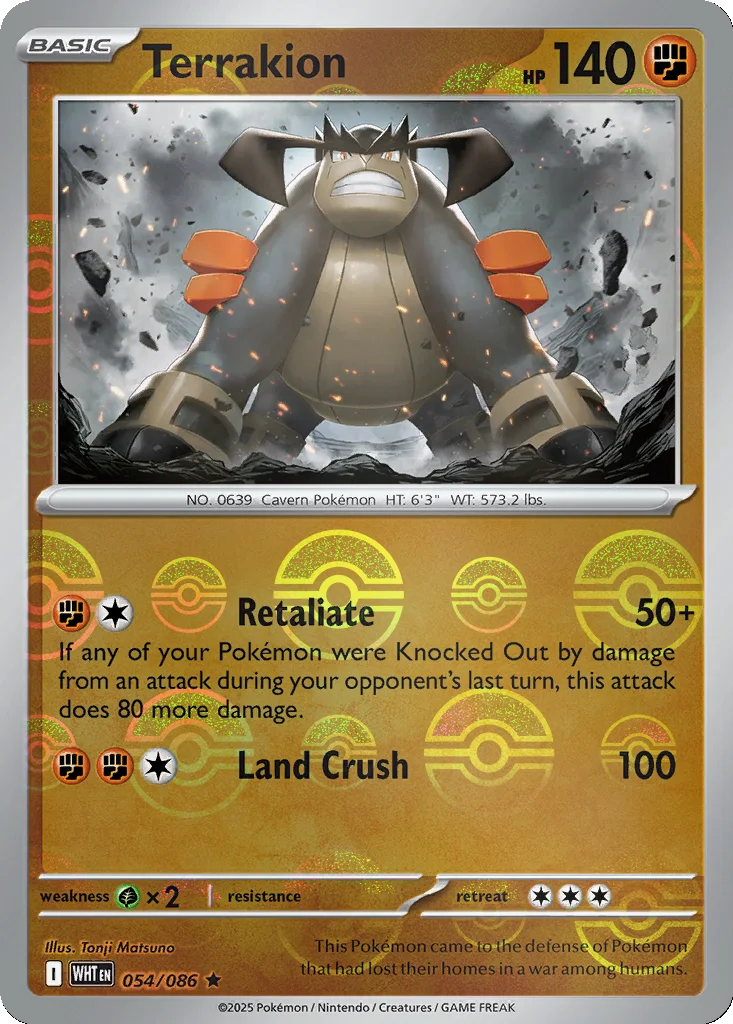 Terrakion 054/086 White Flare (Poké Ball holo)