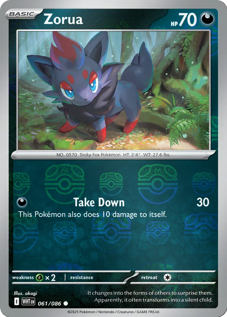 Zorua 061/086 White Flare (Master Ball holo)