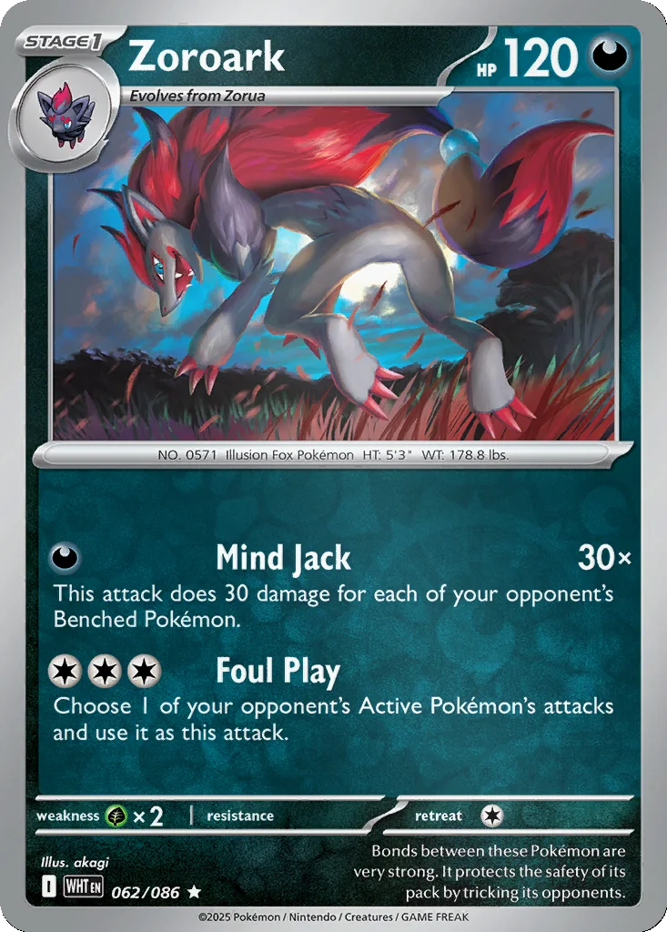 Zoroark 062/086 White Flare (Reverse holo)
