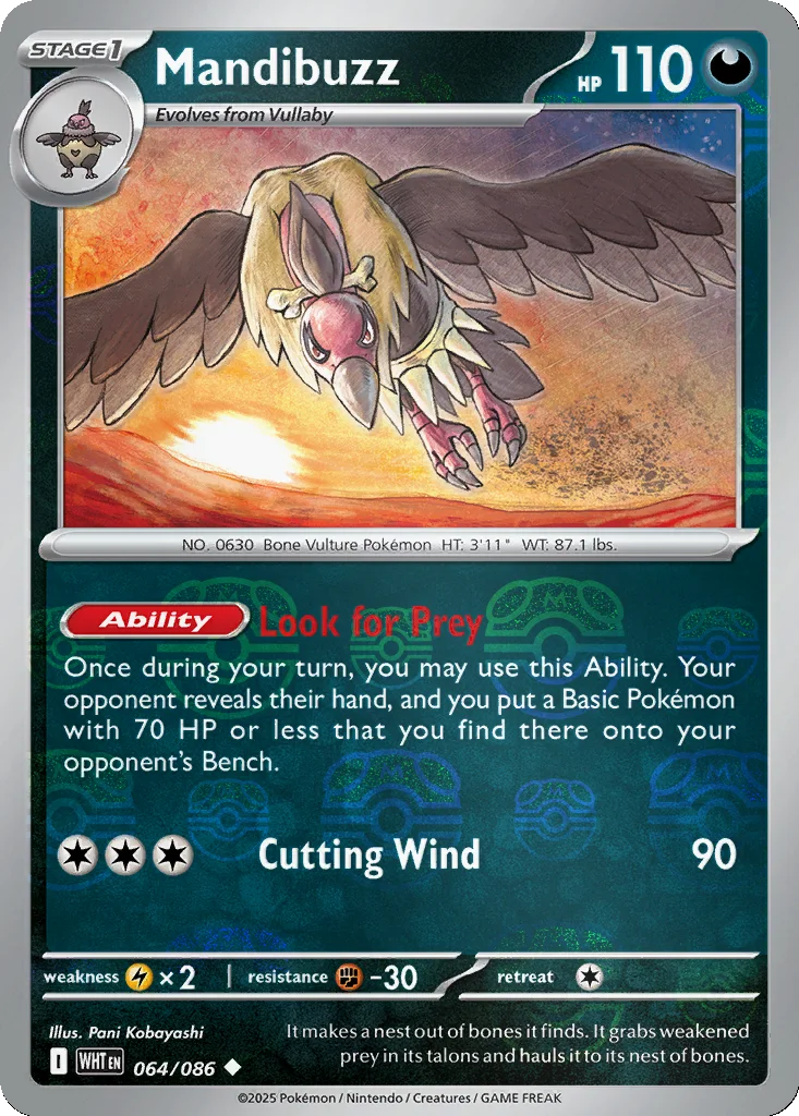 Mandibuzz 064/086 White Flare (Master Ball holo)